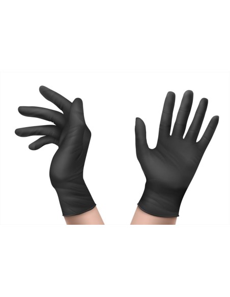 Walking Black nitro guanti monouso in nitrile neri 100 pz S
