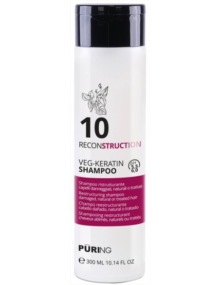 Puring 10 ReconStruction Veg-Keratin Shampoo per capelli danneggiati 300 ml