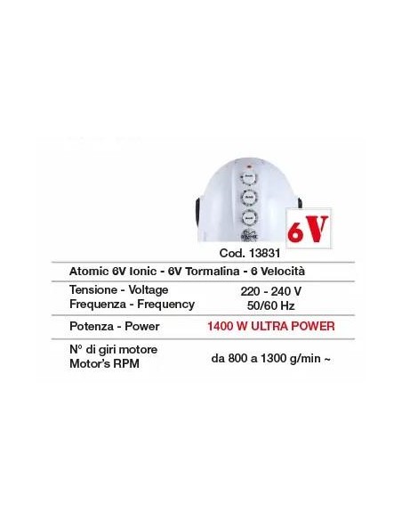 Ceriotti Casco Atomic 6 velocità a piede P04 Nero 1400 watt Ultrapower