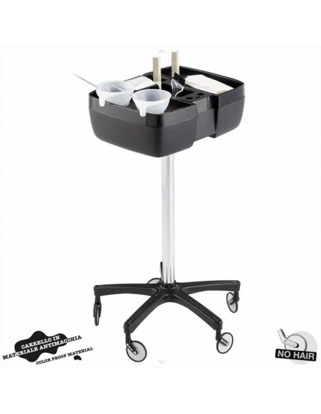 Ceriotti Carrello Beauty Case multifunzione anti macchia con ruote alte Nero