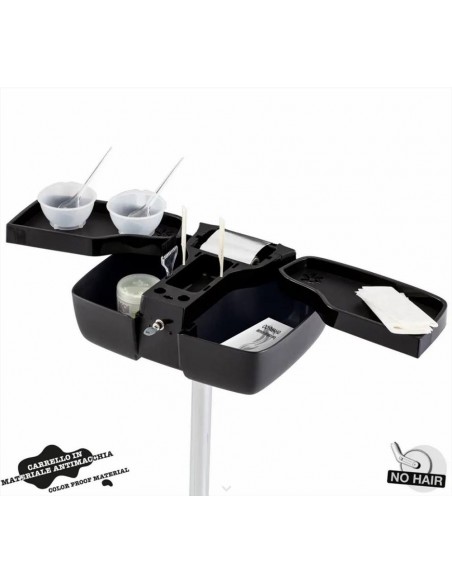 Ceriotti Carrello Beauty Case multifunzione anti macchia con ruote alte Nero