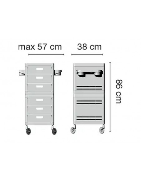 Ceriotti Carrello Parrucchiere MY 6 Cassetti Neri Struttura Nera