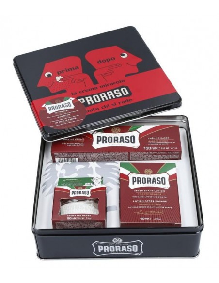 Proraso "la crema miracolo" Kit rasatura rosso 3 prodotti