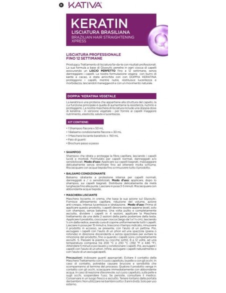 Kativa Keratin Liscio Brasiliano Xpress 3 pz