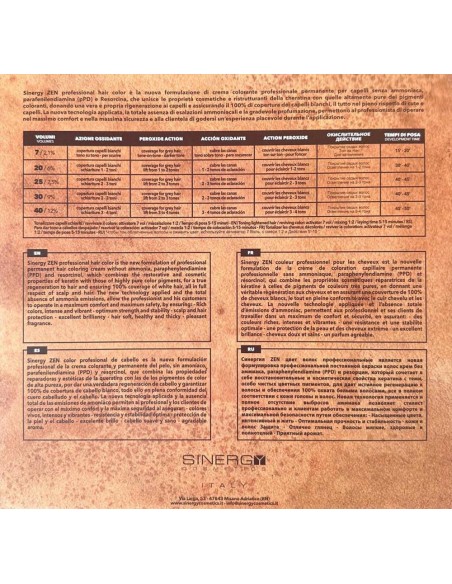 Sinergy Zen Hair Color crema colorante senza ammoniaca, ppd e resorcina 100 ml